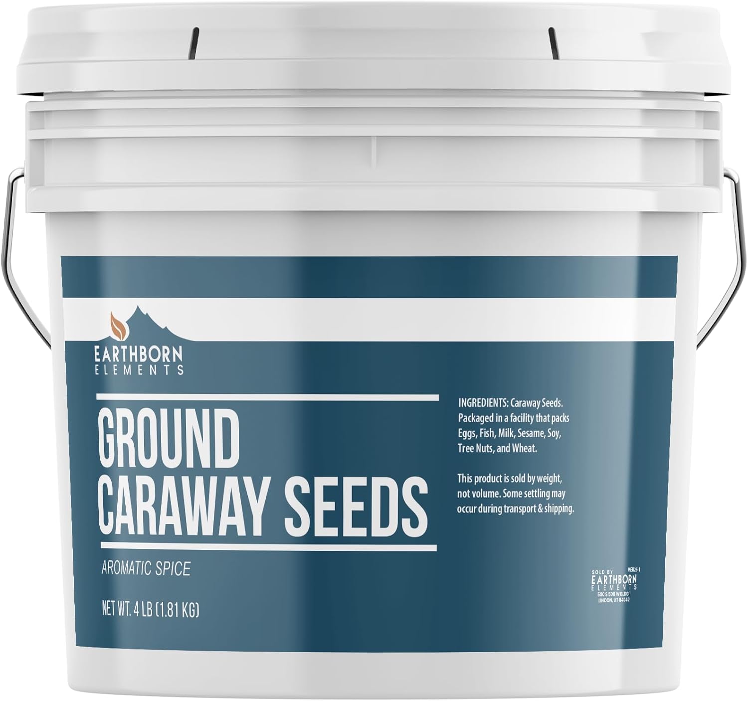 Earthborn Elements Ground Caraway Seeds, Bulk Size, Aromatic Spice, 1 Gallon Bucket (64 Ounce)