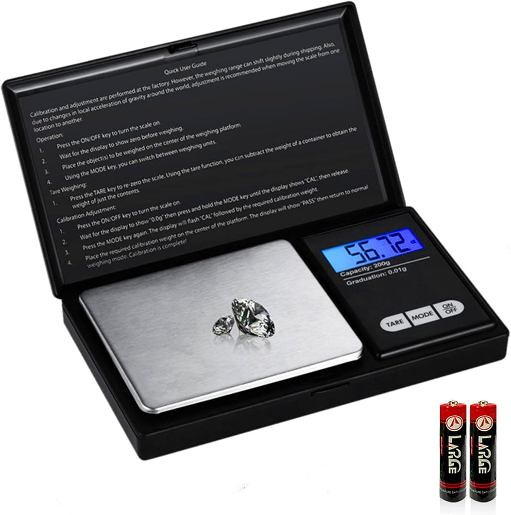Portable Digital Scale 200g x 0.01g Accuracy,Weighing Electronic Scales Jewelry Scales Mini Digital Grams Scale Small Food Scale Ounces Grains Scale 200g Digital Pocket Gram Scale(Digital Scale)