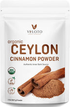 VELOTO Organic Ceylon Cinnamon Powder – 2lb, Fine Ground True Cinnamon for Baking, Cooking & Drinks, Vegan Non-GMO & Gluten-Free