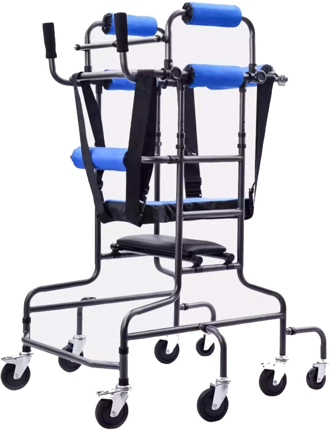 8 Wheels Walkers for Seniors, Height Adjustable Elderly Walking Mobility, Portable Medical Walker 350lbs Capacity, Standing & Walking Mobility Aid, for The Elderly, Disabled, Stroke