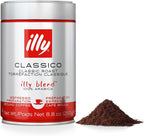 Illy Classico Ground Espresso Coffee, Medium Roast Roast With Notes Of Chocolate & Caramel, 100% Arabica, 8.8 Ounce (Pack Of 1)