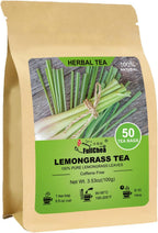 Fullchea - Lemongrass Tea Bags, 50 Teabags - Refreshing Herbal Tea Made from Pure Lemongrass Leaves - Non-GMO - Caffeine-Free - Perfect for Relaxation and Wellness