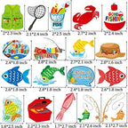 36pcs Fishing Cupcake Toppers Gone Fishing Party Cupcake Picks for Fisherman Birthday Party Decorations Fishman Fishing Pole theme Theme Party Baby Shower Supplies