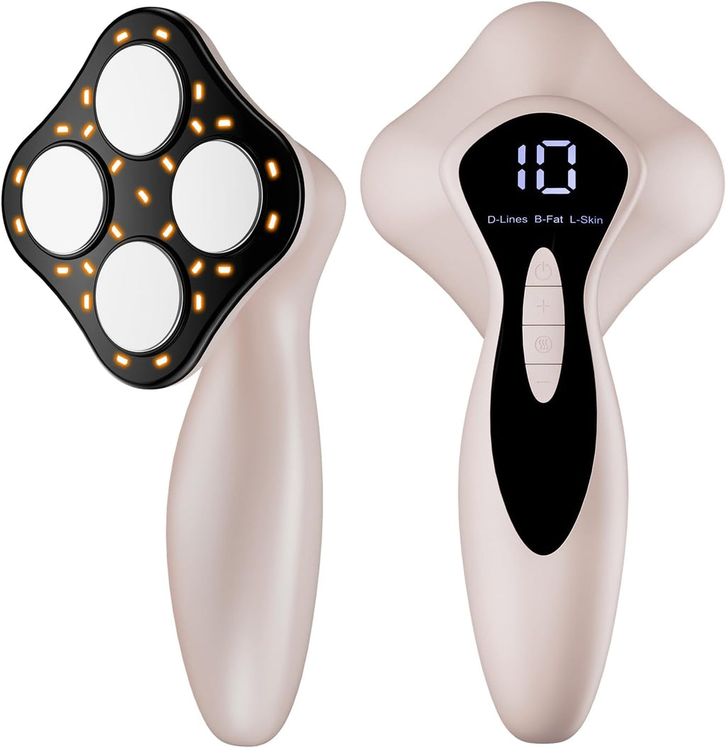Professional Electric Body Massager - 4 in 1 Upgraded Portable Skin Tightening with Heating for Belly, Waist, Arms, Buttocks, Legs, Gift for Man & Women (Pink)