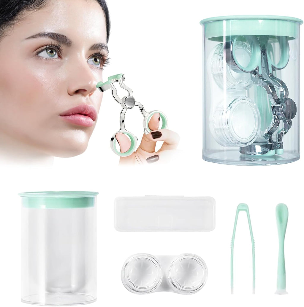 Contact Lens Applicator Tool — Eye Contact Removal Tweezers, Scleral Lens Inserter, Contact Lens Case, Contact Lens Eyelid Wearingtool for Travel