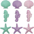 12pack Pink Purple Teal Edible Seahorses Starfish Shells Shimmer Sugar Cake