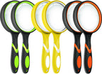 Leffis 6 Pack Magnifying Glass, 10X Non-Slip Handheld Reading Magnifier for Kids and Seniors, 75mm Magnifying Glass Lens for Reading, and Nature Exploration