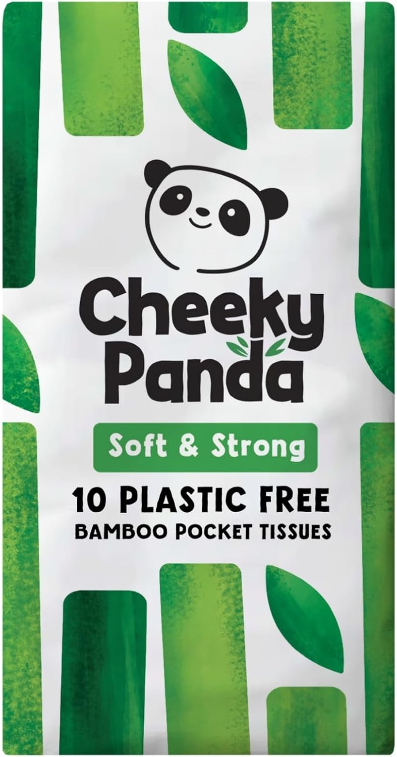 The Cheeky Panda Bamboo Facial Tissue | Plastic Free Travel Tissue Pack | 10 Super Soft Pocket Tissues
