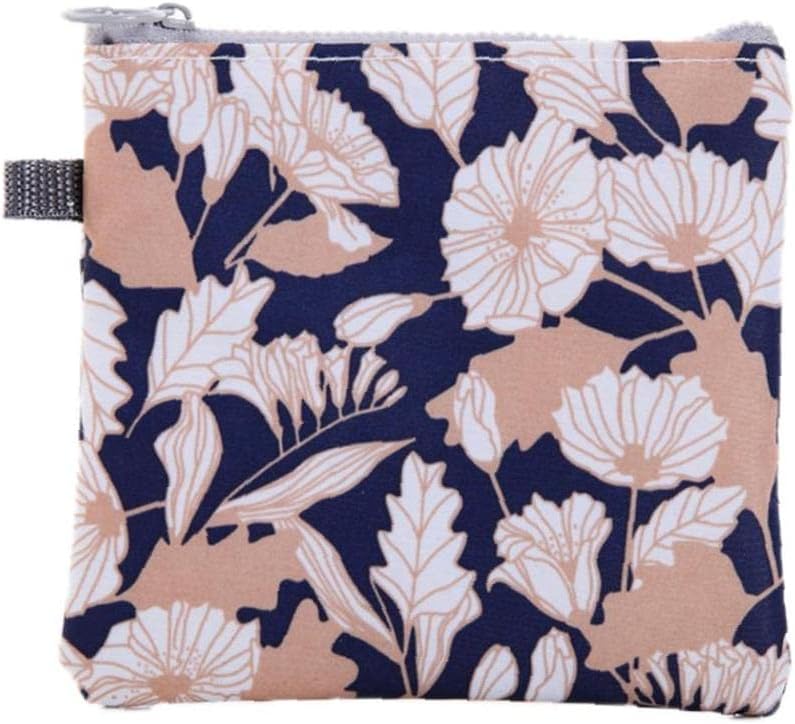 Sanitary Napkin Storage Bag, Portable Zipper Menstrual Pad Bag Tampons Holder Coin Purse for Girls Women, 13*13cm