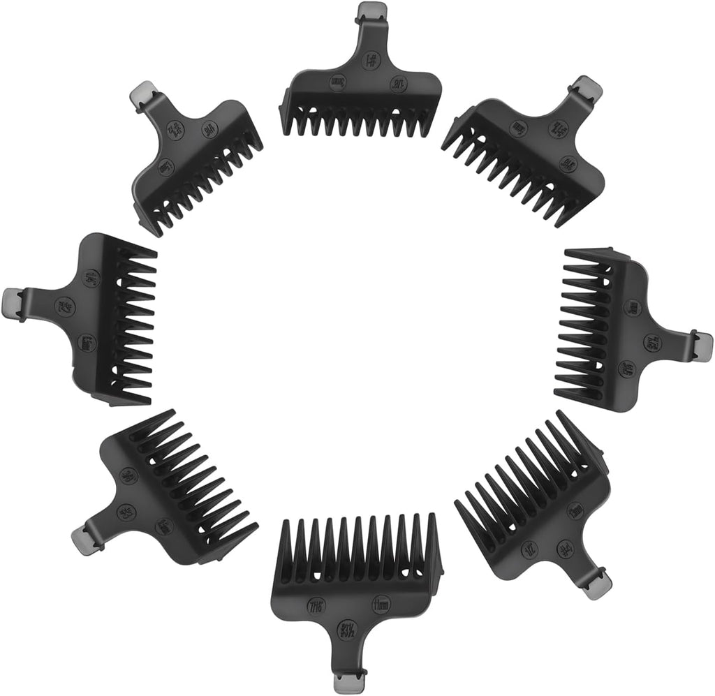 Beard Trimmer Guide Comb Set-Compatible with Wahl 40mm Detachable T-Blade Trimmer Models,8 Full Size Attachment Guards from (1/16" to 1/2")，8 Pack