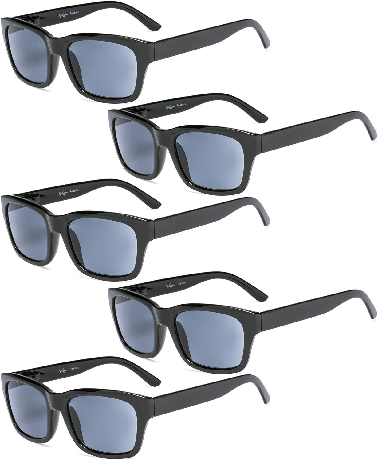 Eyekepper 5-pack Spring Hinges Large Square Frame Reading Glasses
