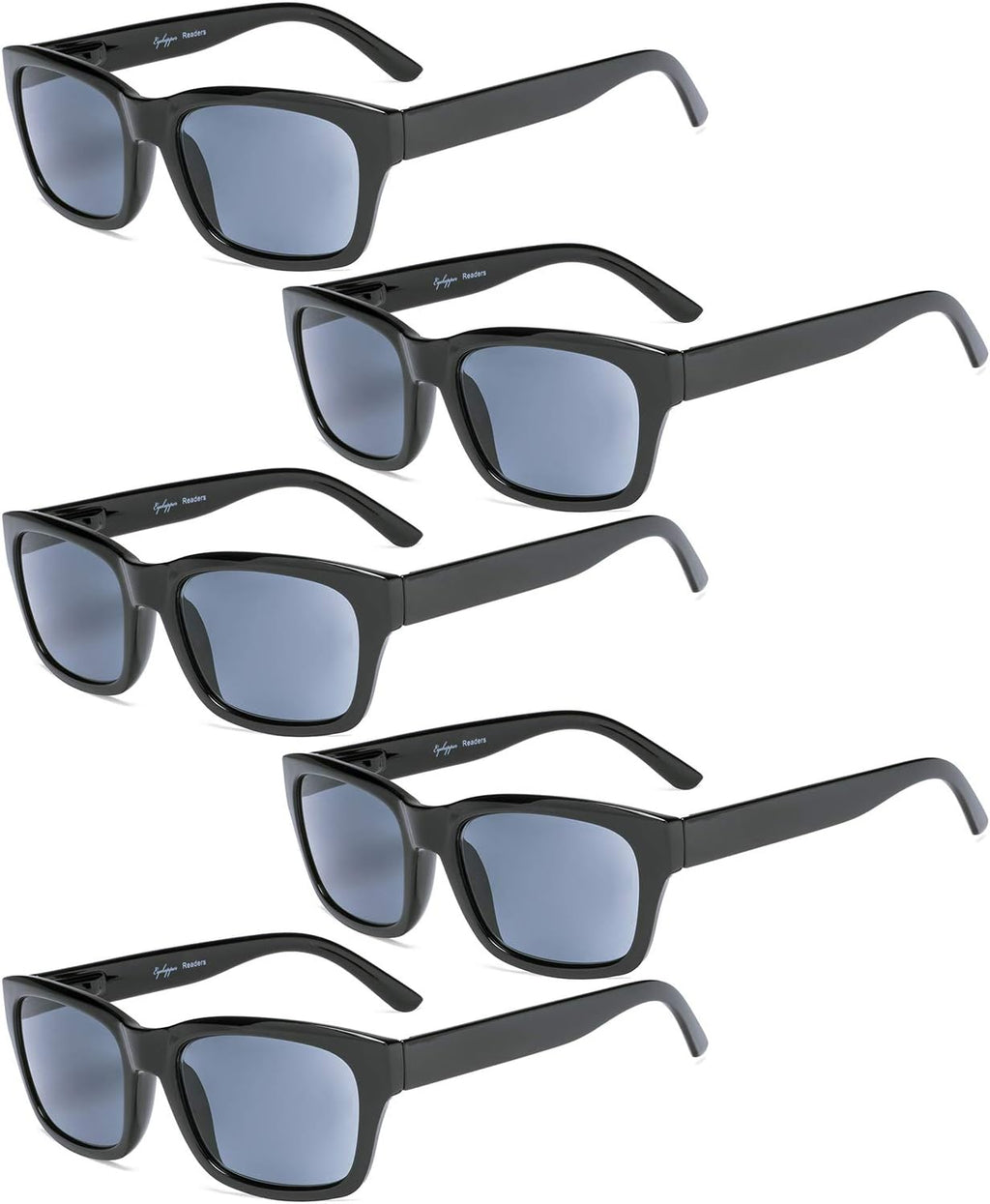 Eyekepper 5-pack Spring Hinges Large Square Frame Reading Glasses