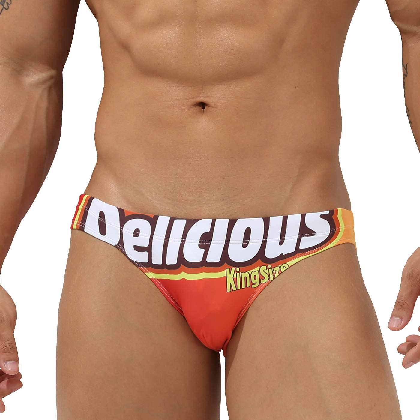 EASEJUICY Mens Bikini Swimwear Sexy Swimsuit Gradient Design Swim Briefs with Drawstring Low Waist Bathing Suit
