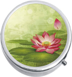 Pink Lotus Flower Medicine Vitamin Pill Box