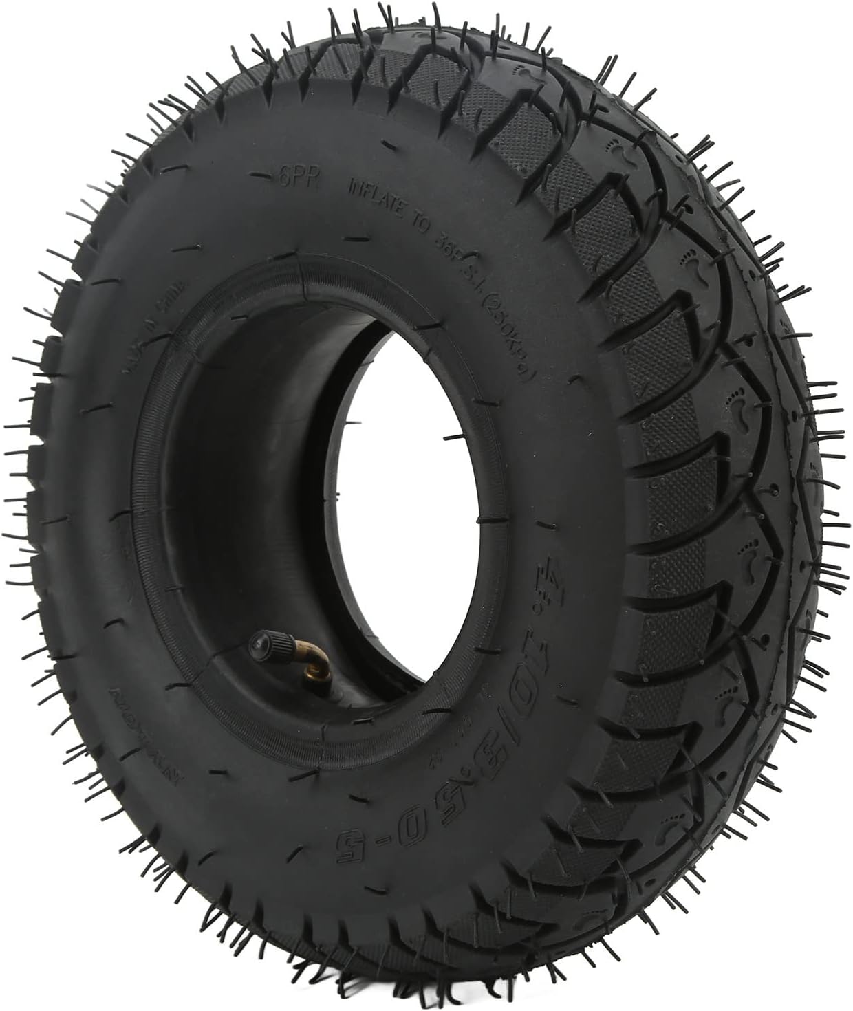 Diydeg 4.10/3.50‑5 Tire and Set, Inflatable Rubber Electric Scooter Outer Tire and, Anti Skid and Shockproof Scooter Replacement Wheels Spare Accessories