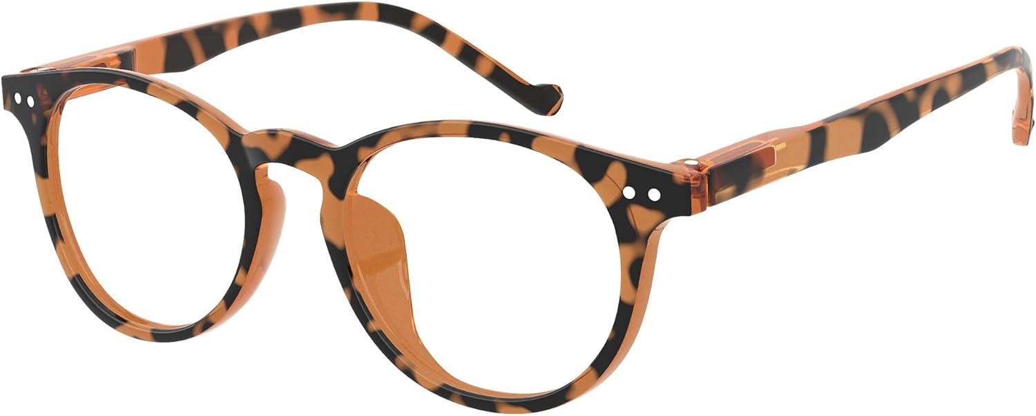 Eyekepper Oval Spring Hinges Ladies Reading Glasses +0.75 Tortoise Frame Round Reader Eyeglasses for Women Reading