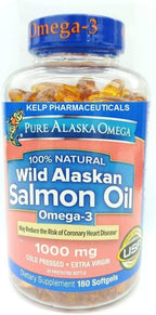 Pure Alaska Omega-3 Wild Alaskan Salmon Oil 1000mg Softgels 180-Count