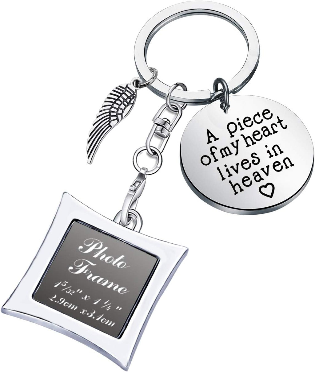 POTIY Sympathy Gift Memorial Keychain with Photo Frame Those We Love Don't Go Away Remembrance Gift for Loss of a Loved One