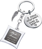 POTIY Sympathy Gift Memorial Keychain with Photo Frame Those We Love Don't Go Away Remembrance Gift for Loss of a Loved One