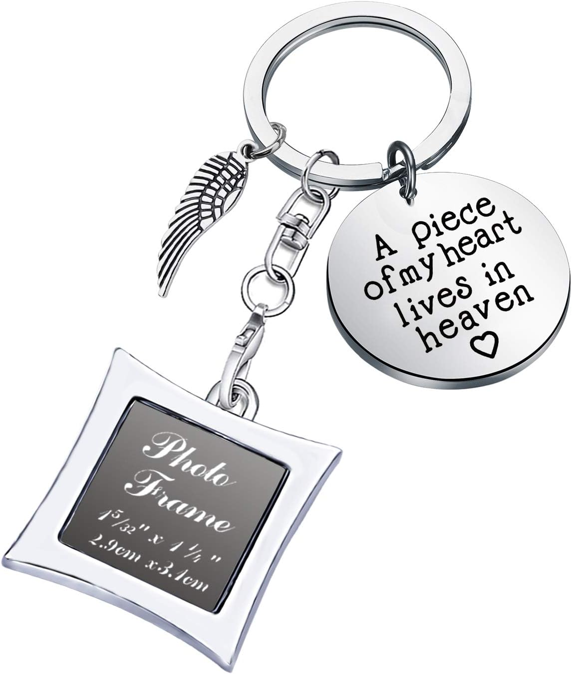 POTIY Sympathy Gift Memorial Keychain with Photo Frame Those We Love Don't Go Away Remembrance Gift for Loss of a Loved One