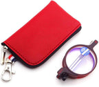 VEVESMUNDO Portable Round Reading Glasses Foldable Folding Lightweight Travel Eyeglasses Readers in Case