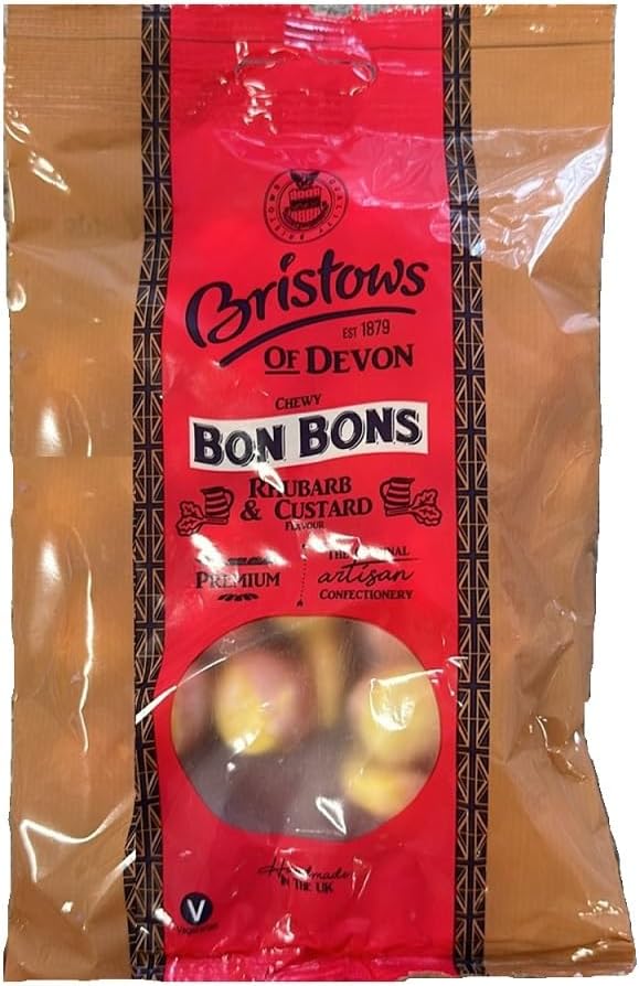 Bristows Chewy Rhubarb & Custard Bon Bons 150g (Pack of 3)