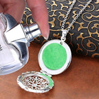 Aromatherapy Essential Oil Diffuser Necklace Diffuser Oil Pendant Locket Aromatherapy Pendant Perfume Oil Jewelry Necklace