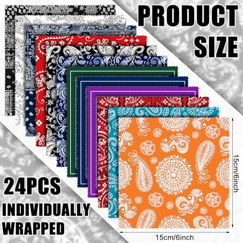 Copkim 24 Pcs Microfiber Cleaning Cloth Paisley Elegant Flowers Design Glasses Cleaning Cloth Multicolor Microfiber Lens Wipes Reusable Eyeglasses Wipes for Camera Lens Cell Phone Screens, 6 x 6 Inch