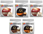 Tassimo Variety Pack - L'Or Espresso Cappuccino/Caramel Latte Macchiato, Kenco Cappuccino - 5 Packs (48 Servings)