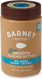 Barney Butter Almond Butter, Bare Smooth, 16 Ounce Jar, No Added Sugar or Salt, Skin-Free Almonds, No Stir, Non-GMO, Gluten Free, Keto, Paleo, Vegan