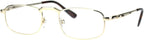 SA106 Mens Pocket Clip Arm Spring Hinge Rectangular Metal Rim Reading Glasses