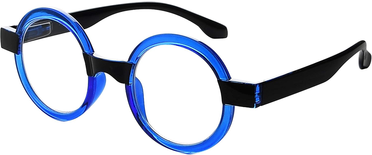 Eyekepper Round Reading Glasses for Women Retro Readers Eyeglasses - Blue +1.25