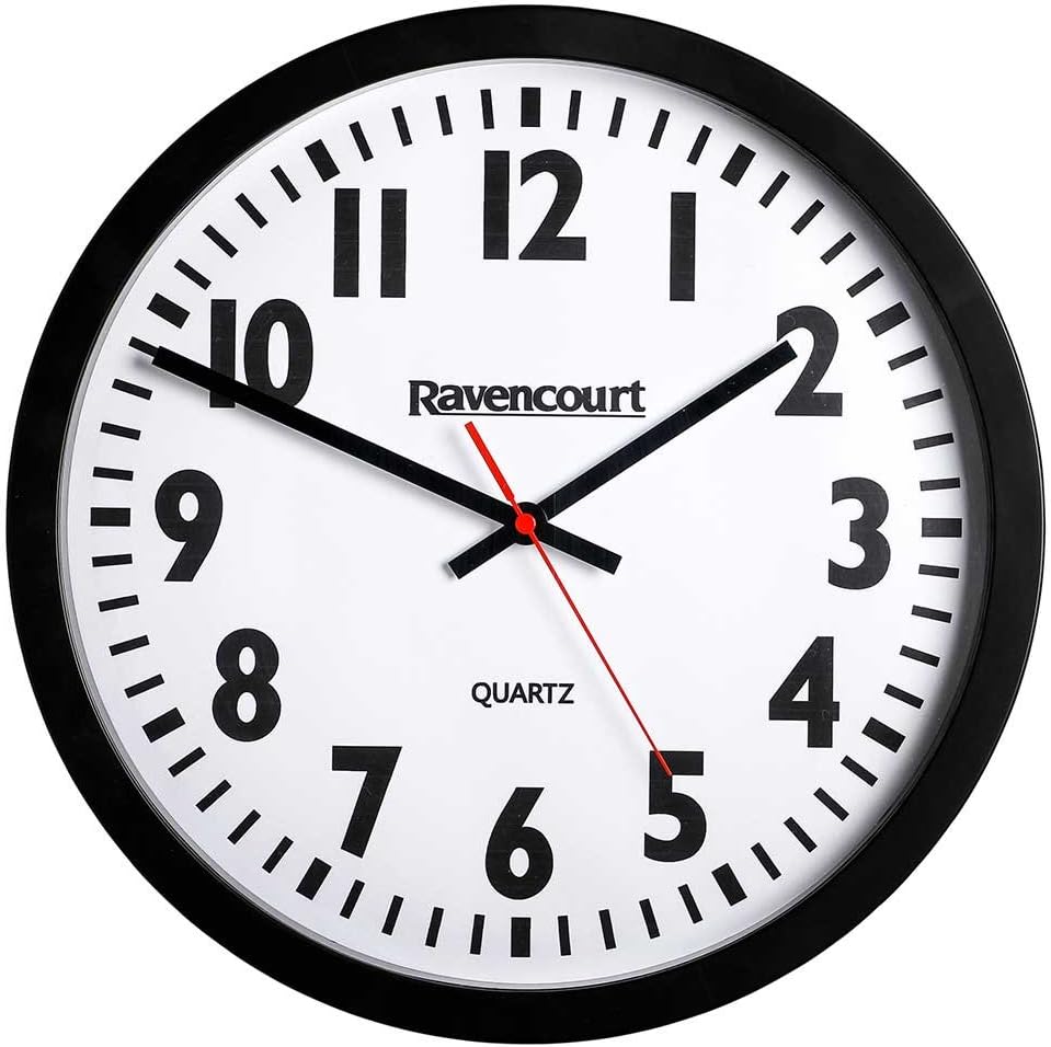 NRS Easy to See Quartz Wall Clock, Large, 35 cm