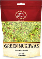 Green Mukhwas 14 Oz - Indian Mouth Freshener Candy | Resealable Bag | by Spicy World