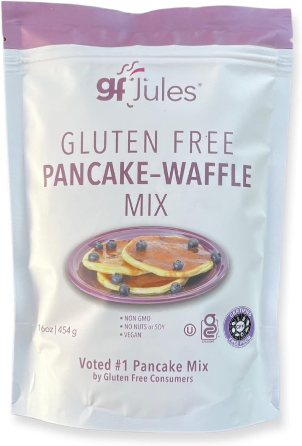 gfJules Certified Gluten Free Pancake & Waffle Mix | No Grit, Non-GMO, Vegan | Certified Top 9 Allergen-Free & Kosher | Voted #1 by Gluten Free & Celiac Consumers | 16 Ounces