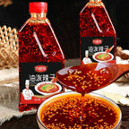 Sichuan flavor oil spiced chili sauce, spicy red oil Chili paste, spicy and delicious Chili sauce, sesame red oil Chili sauce, seasoning, salad dressing, condiment (Spicy taste,200g*1 can)