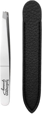 Made in Solingen, Germany APEXAY Professional Tweezers (Stainless Steel) – Multi-Purpose High-Precision Tweezers for Eyebrows, Hair Removal, and Crafts (Classic) (Slanted)