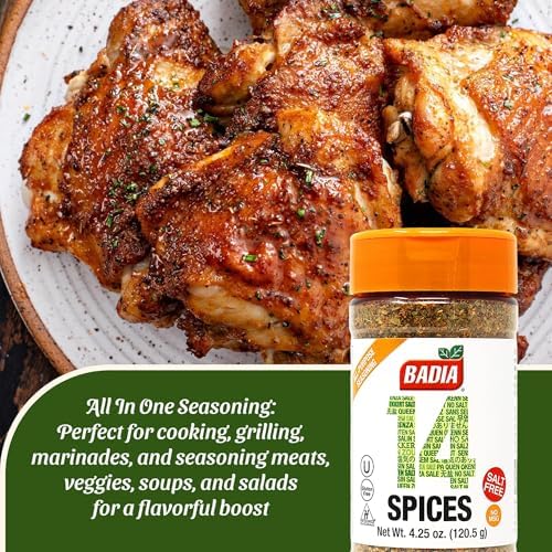 Badia 14 Spices Salt-Free All Purpose Seasoning, 4.25 oz – Savory Blend of Garlic, Onion, Herbs, Spices & Peppers