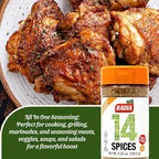 Badia 14 Spices Salt-Free All Purpose Seasoning, 4.25 oz – Savory Blend of Garlic, Onion, Herbs, Spices & Peppers