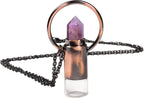 Nupuyai Healing Crystal Point Pendant Necklace with Perfume Bottle, Essential Oil Diffuser Necklace for Women Men with Chain