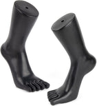 Framendino, 2 Pack Plastic Mannequin Foot Display Model Stand for Jewelry Ankle Chain Socks Shoes Black Left Right