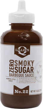Lillie's Q - Zero Sugar Smoky BBQ Sauce, Gluten-Free, Non-GMO, No Preservatives, Sugar-Free, Low Calorie, Sweet & Smoky BBQ Flavor (13.8 oz)