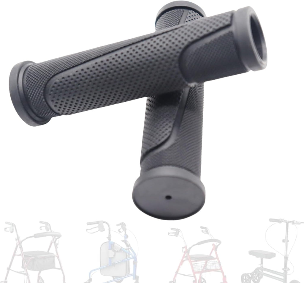 2PCS for Rollator Hand Grip,Replacement Parts for Rollator and Wheelchair,for Knee Walker Replacement Parts Accessories,Soft and Comfortable, Textured Design.(Left/Right,Black)