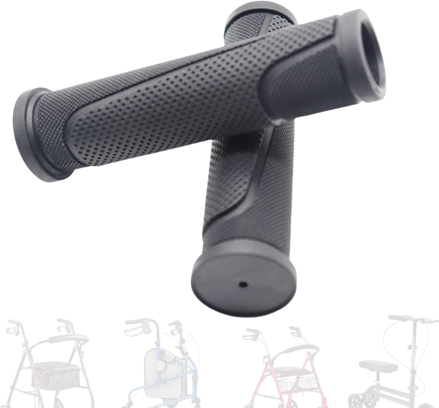 2PCS for Rollator Hand Grip,Replacement Parts for Rollator and Wheelchair,for Knee Walker Replacement Parts Accessories,Soft and Comfortable, Textured Design.(Left/Right,Black)