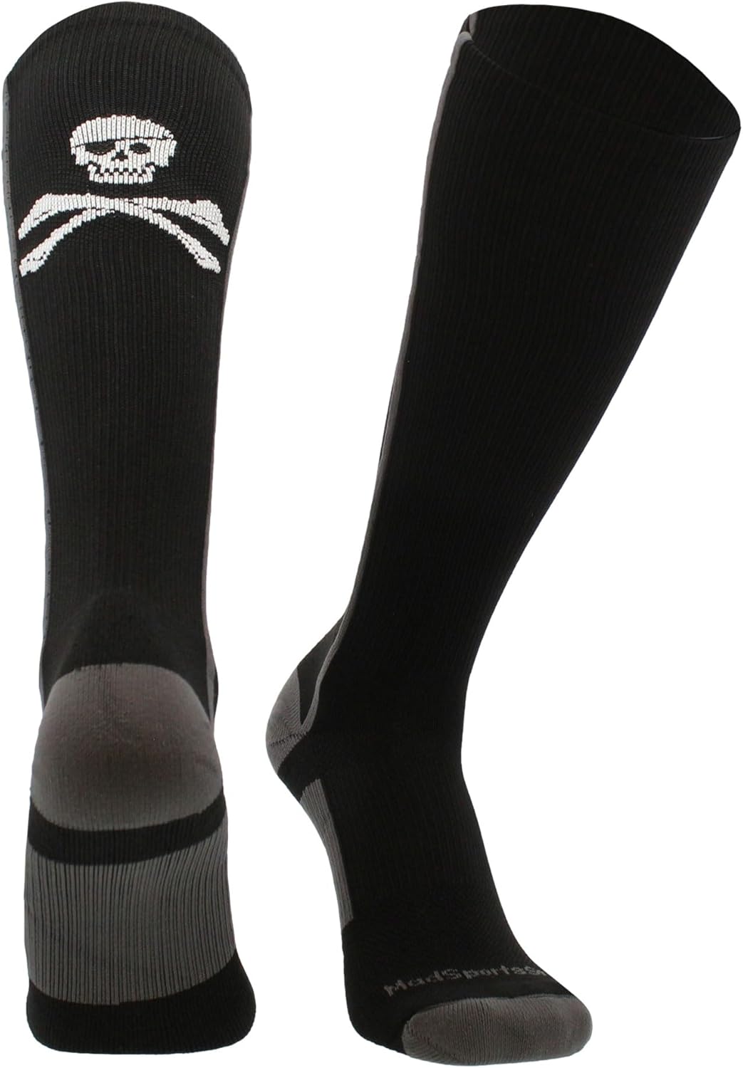 MadSportsStuff Pirate Skull and Crossbones (Jolly Roger) Over the Calf Baseball Socks