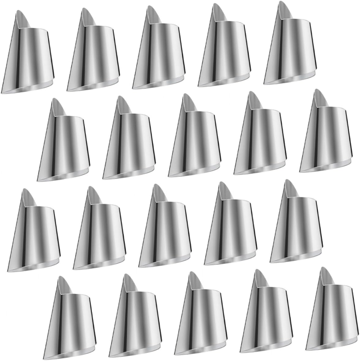 KOMBIUDA 20pcs Stainless Steel Finger Guards for Cutting Dicing and Peeling Practical Kitchen Tool for Protecting Nails While Cooking and Preparing Vegetables