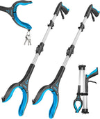 Kekoy 36 Inch Grabber Reacher Tool for Seniors 2 Pack, Foldable Reacher Grabbers Pickup Stick with Anti-Slip 360° Rotating Jaw, 4" Wide Extended Claw with Magnet for Disabled, After Surgery Recovery