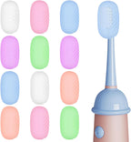 Xixter 12 Pack Silicone Toothbrush Covers for Travel, Tooth Brush Cover Cap for Electric & Manual Toothbrushes Head Covers, Toothbrushes Protector for Kids, Reusable Toothbrush Caps