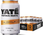 Yate Sparkling Yerba Mate - Unsweetened Organic Yerba Mate Drink with Zero Sugar & 10 Calories for Daily Energy - A Smooth, Healthy Energy Drink with Antioxidants & Plant-Based Ingredients - 12 Pack