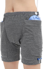 Urine Bag Pants Incontinence Care Trousers Catheter Underwear for Elderly Urinate Drainage Bag Shorts with Double Pockets Incontinence Underpants for Men Women